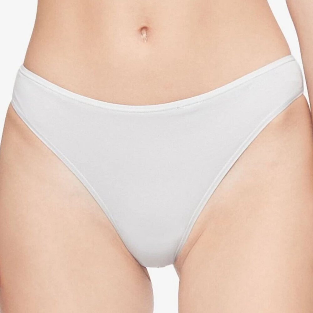 Calvin Klein Women's Cotton Form Thong Panty Underwear, Antique Gray, XL